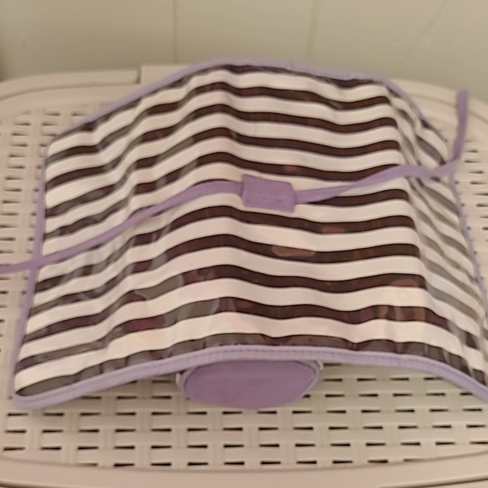 Striped Purple and Black Storage Bag